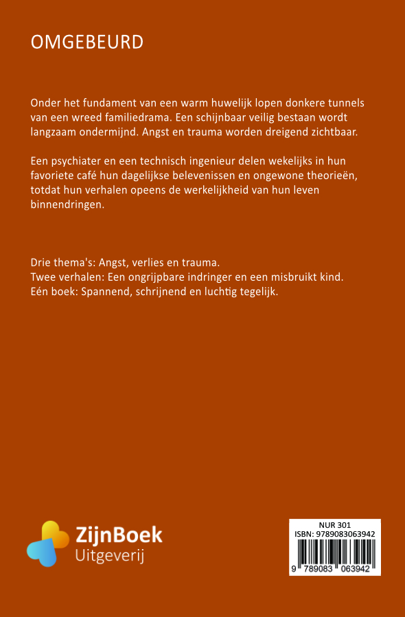 Achterkant van het boek Omgebeurd